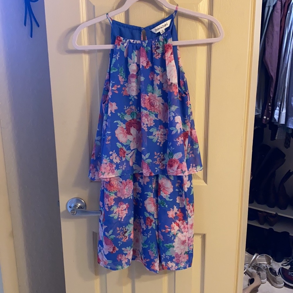 Pink Lily Floral Romper